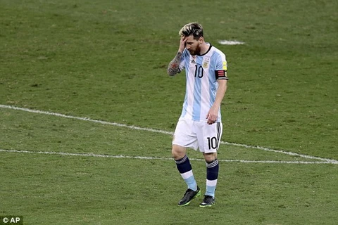 Messi không thể giúp Argentina tránh khỏi thất bại. (Nguồn: AP)