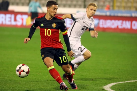 Hazard cũng góp công giúp Bỉ giành chiến thắng, (Nguồn: Getty Images)