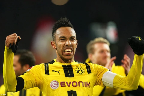 Pierre-Emerick Aubameyang mang chiến thắng về cho Dortmund. (Nguồn: EPA)