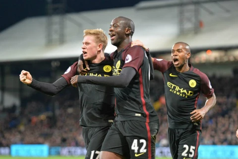 Yaya Toure mang chiến thắng về cho Man City. (Nguồn: AFP)