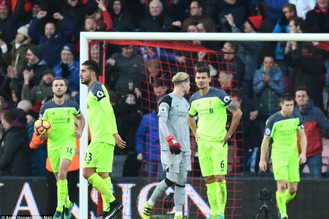 Liverpool thua sốc dù liên tiếp dẫn trước. (Nguồn: Daily Mail)