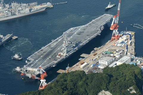 Tàu quân sự Mỹ ở căn cứ Yokosuka. (Nguồn: The Japan Times)