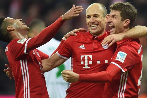 Bayern vô địch mùa Đông 2016 và đang hướng đến ngôi vương Bundesliga mùa này. (Nguồn: Getty Images)