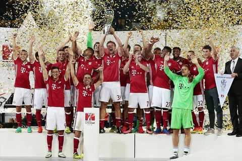 Bayern giành Siêu cúp Đức cùng Carlo Ancelotti. (Nguồn: Fcb.de)