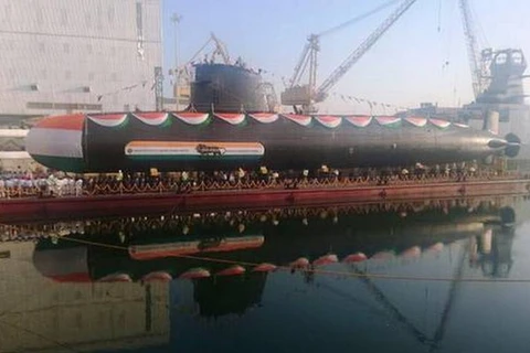 Tàu ngầm lớp Kalvari thứ hai mang tên Khanderi của Ấn Độ. (Nguồn: thehindu)