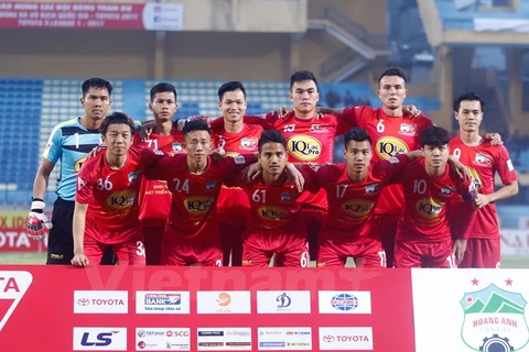 Hoàng Anh Gia Lai có điểm đầu tiên sau trận hòa Sài Gòn FC. (Ảnh: Minh Chiến/Vietnam+)