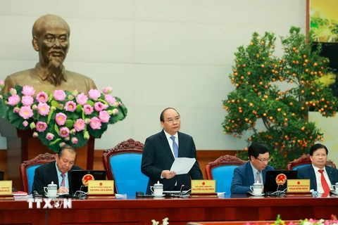 Thủ tướng Nguyễn Xuân Phúc phát biểu. (Ảnh:Thống Nhất/TTXVN)