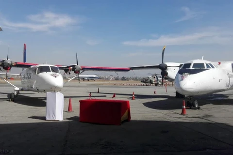 Trung Quốc bàn giao 2 máy bay cho Nepal. (Nguồn: ekantipur.com)