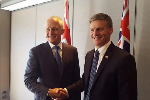 Thủ tướng Australia Turnbull với người đồng cấp New Zealand Bill English. (Nguồn: stuff.co.nz)