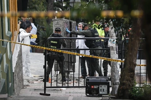Hiện trường vụ đánh bom ở Bogota khiến 30 người thương vong. (Nguồn: CNN)