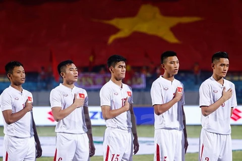 Các cầu thủ đội tuyển bóng đá U20 Việt Nam. (Ảnh: Minh Chiến/Vietnam+)