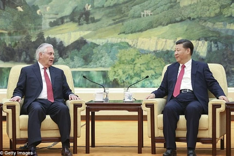 Ngoại trưởng Mỹ Rex Tillerson và Chủ tịch Trung Quốc Tập Cận Bình. (Nguồn: Getty Images)