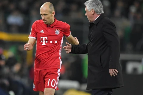 Robben tức giận với Ancelotti khi bị thay ra. (Nguồn: eurosport.de)