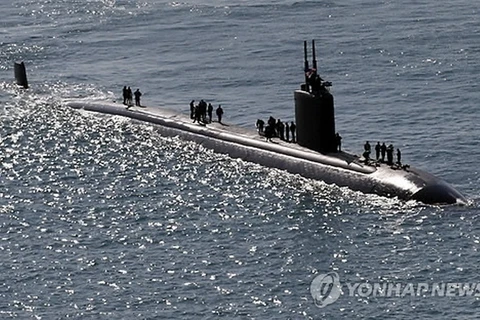 Tàu ngầm chạy bằng năng lượng hạt nhân USS Columbus của Hàn Quốc. (Nguồn: Yonhap)