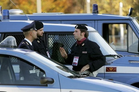 Cảnh sát Italy bảo vệ tại Hội nghị thượng đỉnh EU. (Nguồn: AFP)
