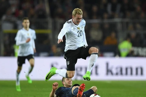 Julian Brandt trong màu áo tuyển Đức ở trận giao hữu với Anh hôm 23/3 vừa qua. (Nguồn: Getty Images)