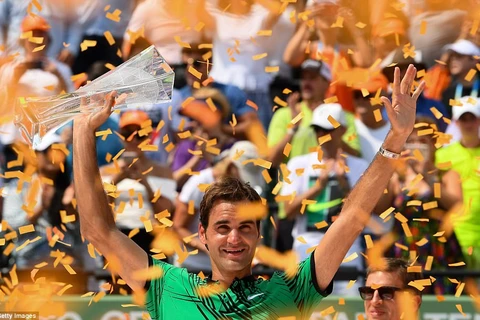Federer lần thứ ba vô địch Miami Open. (Nguồn: Getty Images)