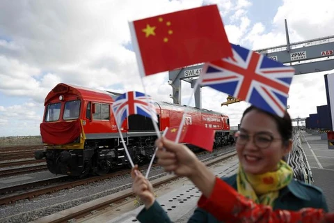 Chuyến tàu hòa chở hàng đầu tiên từ Anh đến Trung Quốc. (Nguồn: Reuters)