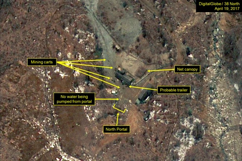 Bãi thử hạt nhân Punggye-ri ở khu vực miền núi Đông Bắc của Triều Tiên. (Nguồn: 38north.org)