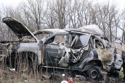 Hiện trưởng vụ nổ khiến quan sát viên OSCE thiệt mạng. (Nguồn: TASS)