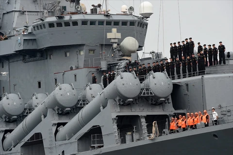Tuần dương hạm tên lửa cận vệ (GVRKR) Varyag của Nga. (Nguồn: AFP)