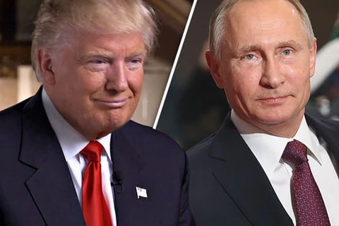 Tổng thống Nga Vladimir Putin và người đồng cấp Mỹ Donald Trump sẽ gặp nhau ở Đức. (Nguồn: Daily Express)
