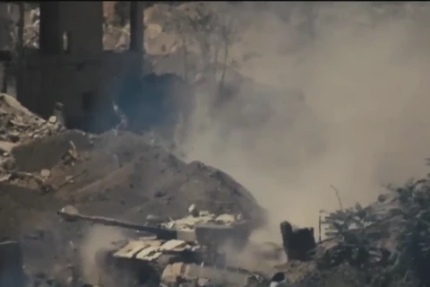 Xe tăng của quân chính phủ Syria. (Nguồn: almasdarnews)