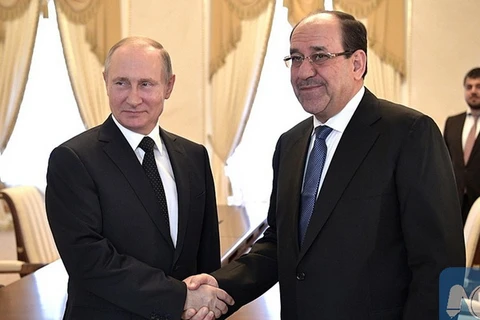 Phó Tổng thống Iraq Nouri al-Maliki và Tổng thống Nga Putin. (Nguồn: xinhuanet)