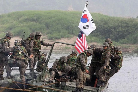Hình ảnh một cuộc tập trận chung giữ Mỹ và Hàn Quốc. (Nguồn: AP)