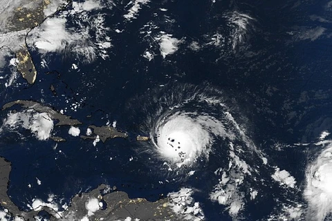 Hình ảnh bão Irma được chụp từ vệ tinh. (Nguồn: Guardian)