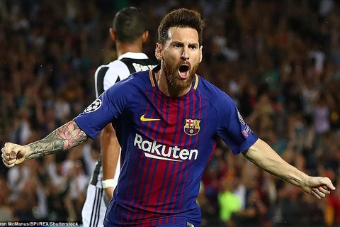 Messi mang chiến thắng đậm về cho Barcelona. (Nguồn: Daily Mail)