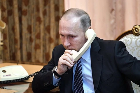 Tổng thống Nga Vladimir Putin điện đàm. (Nguồn: Sputnik)