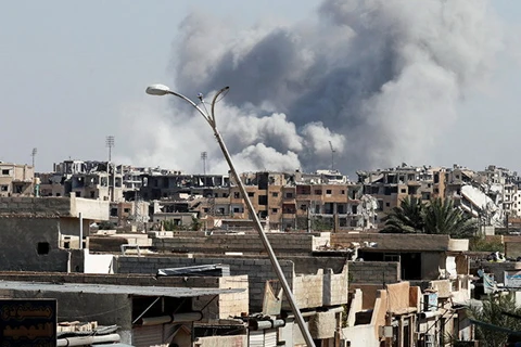 Quang cảnh đổ nát ở Raqqa của Syria. (Nguồn: Reuters)
