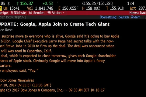 Thông tin về việc Google mua lại Apple.