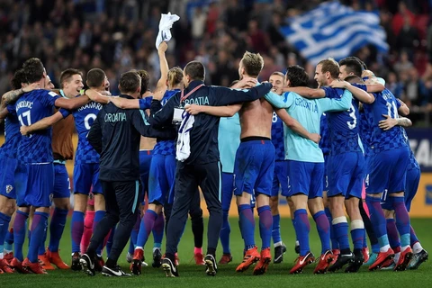 Croatia ăn mừng sau khi chính thức giành vé dự World Cup 2018. (Nguồn: AFP/Getty Images)