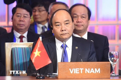 Thủ tướng Chính phủ Nguyễn Xuân Phúc tại hội nghị. (Ảnh: Thống Nhất/TTXVN)
