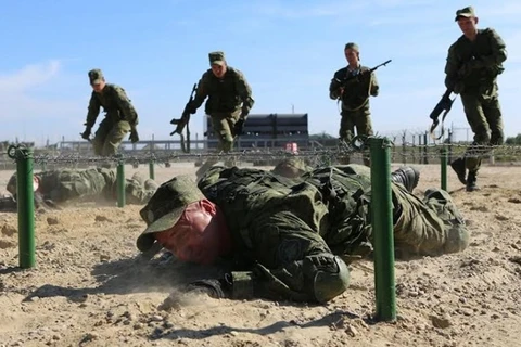 Một buổi tập của lính thủy đánh bộ Nga. (Nguồn: AP)
