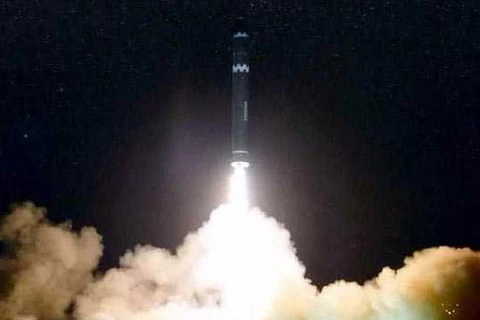 Hình ảnh một vụ phóng tên lửa hạt nhân của Triều Tiên. (Nguồn: AFP)