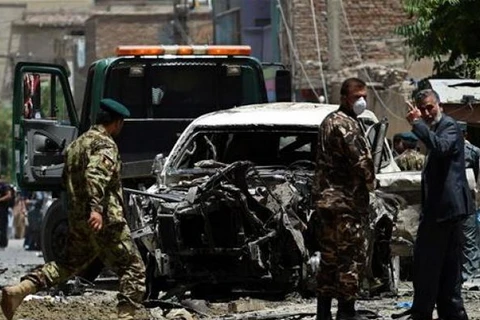 Hiện trường một vụ đánh bom ở Helmand. (Nguồn: AP)