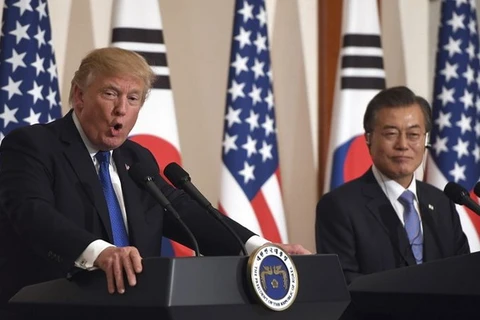 Tổng thống Mỹ và Hàn Quốc trong cuộc gặp hồi tháng 7/2017. (Nguồn: washingtontimes)