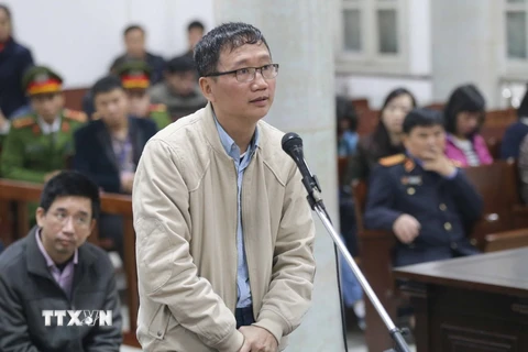 Bị cáo Trịnh Xuân Thanh được nói lời nói sau cùng trước phiên nghị án. (Ảnh: Doãn Tấn/TTXVN)