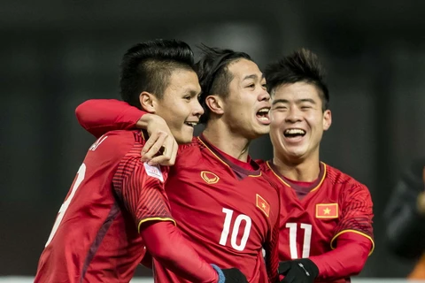 Niềm vui của các cầu thủ U23 Việt Nam. (Nguồn: AFC)
