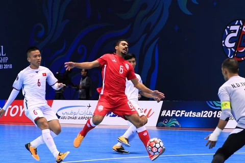 Tuyển Futsal (áo trắng) giành chiến thắng đầu tay. (Nguồn: AFC)
