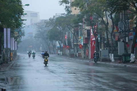 Sáng sớm mùng 1 Tết tại Hà Nội. (Ảnh: Minh Sơn/Vietnam+)
