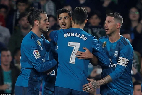 Niềm vui của các cầu thủ Real Madrid. (Nguồn: Reuters)