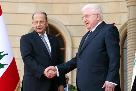 Tổng thống Liban Michel Aoun và người đồng cấp Iraq Fuad Masoum. (Nguồn: Daily Star)
