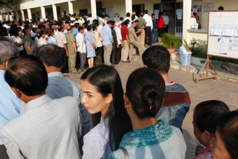 Người dân Campuchia đi bỏ phiếu hôm 25/2 vừa qua. (Nguồn: nationmultimedia)