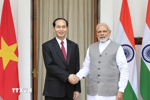 [Photo] Chủ tịch nước thăm cấp Nhà nước tới Cộng hoà Ấn Độ