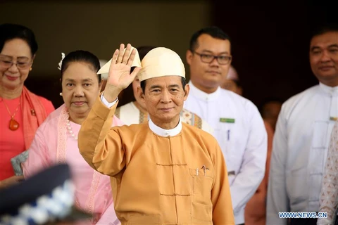 Tân Tổng thống Myanmar U Win Myint tại lễ nhậm chức. (Nguồn: xinhuanet.com)