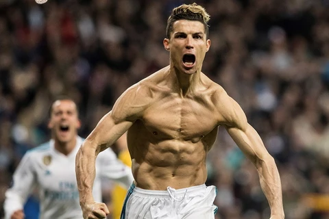 Ronaldo ăn mừng sau khi ghi bàn thắng vào lưới Juventus. (Nguồn: EPA)